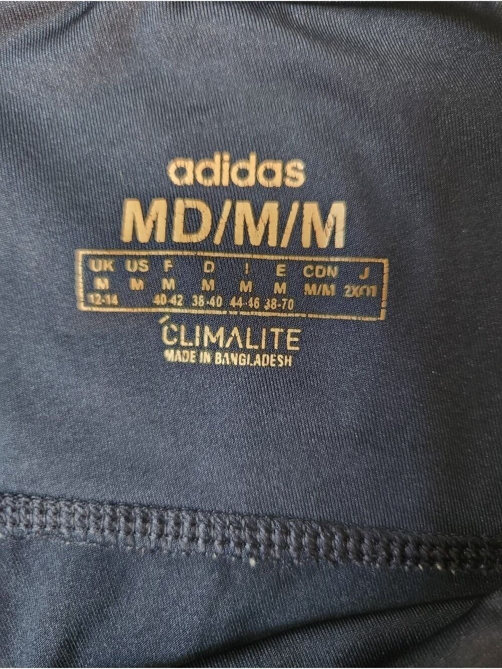 Adidas Climalite Women's Medium Navy Blue 3-Stripe Athletic Leggings DQ3076 - Picture 3 of 12